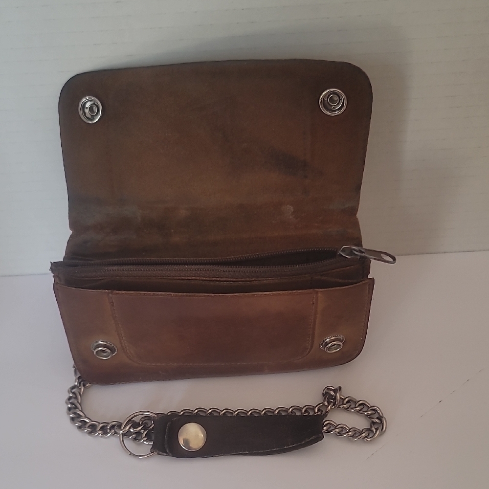 Alpinestars Brown Leather Chain Wallet - Picture 3 of 3